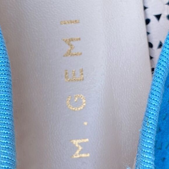 M Gemi Marine Blue Leather Suede Open Weave Ballet Flats. Size 39.5 (8.5) EUC! - Picture 10 of 10